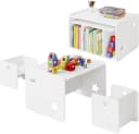 Woltu Kindersitzgruppe Multifunktions Möbelset Kinder Tisch Stuhl Set Weiß Bild 2