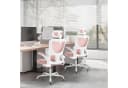 Woltu Bürostuhl Rosa Ergonomisch mit Schaukelfunktion und Netzstoff Bild 1