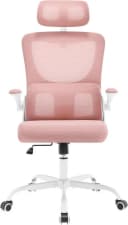 Woltu Bürostuhl Rosa Ergonomisch mit Schaukelfunktion und Netzstoff Bild 4