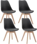Woltu Esszimmerstuhl Set 4 St Grau Kunstleder Massivholz Bild 2
