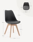 Woltu Esszimmerstuhl Set 4 St Grau Kunstleder Massivholz Bild 3