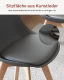 Woltu Esszimmerstuhl Set 4 St Grau Kunstleder Massivholz Bild 4