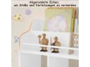 Woltu Kinderregal 1-tlg. Bücherregal mit 1 Oberfach 3 offenen Fächern 4 Haken Weiß Bild 5