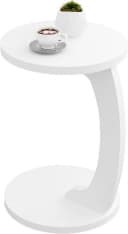 Woltu Beistelltisch C-Form Weiß Modern Bild 2