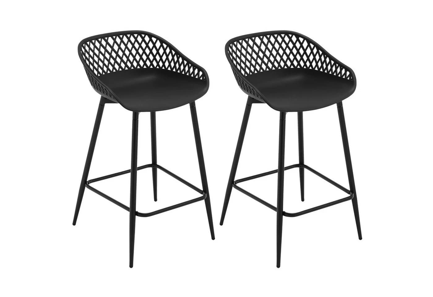 Woltu Barhocker (2 St) mit Metallbeinen, aus PP-Kunststoff, Outdoor Bar Terrasse - Bild 2