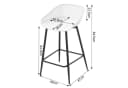 Woltu Barhocker 2er Set PP-Kunststoff Metallbeine Weiß/Grau/Schwarz Bild 3