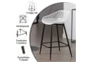 Woltu Barhocker 2er Set PP-Kunststoff Metallbeine Weiß/Grau/Schwarz Bild 4