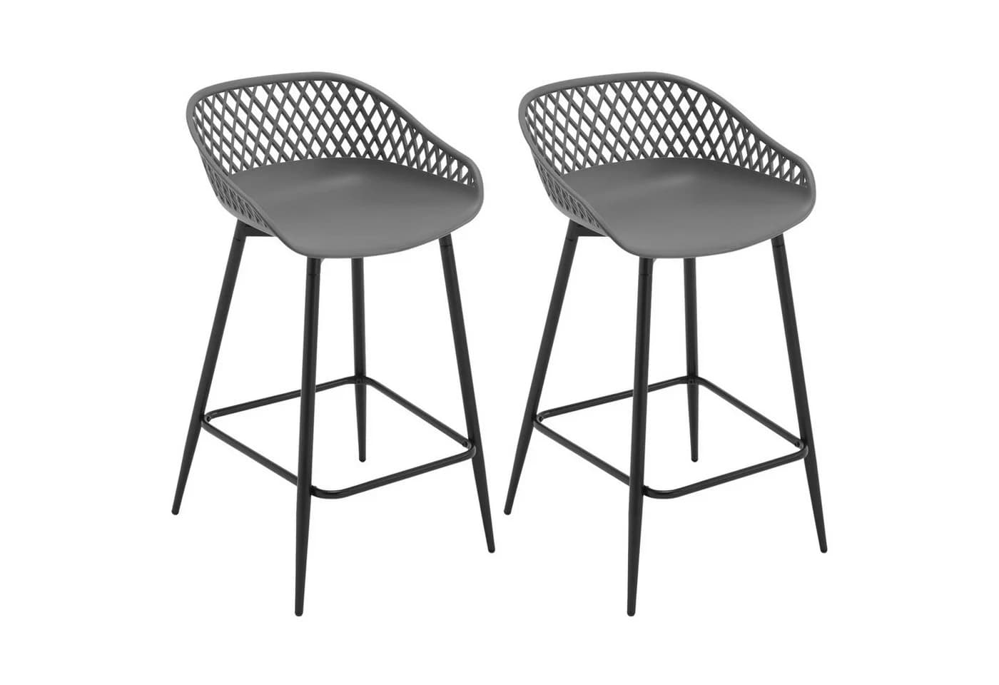 Woltu Barhocker (2 St) mit Metallbeinen, PP-Kunststoff, Outdoor Bar Terrasse - Bild 2