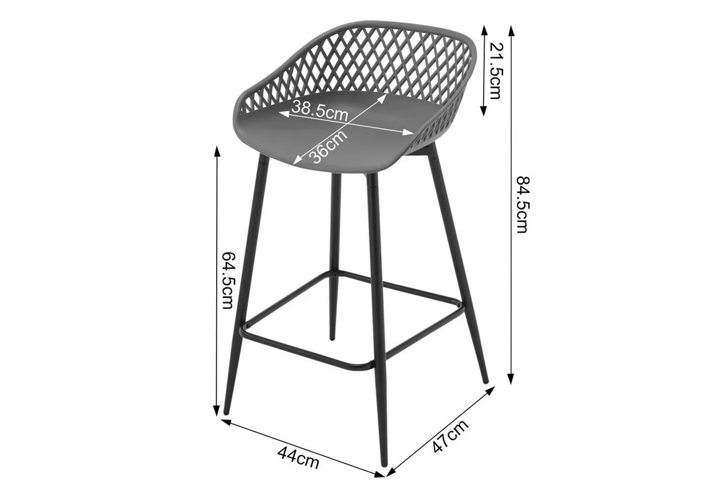 Woltu Barhocker (2 St) mit Metallbeinen, PP-Kunststoff, Outdoor Bar Terrasse - Bild 3