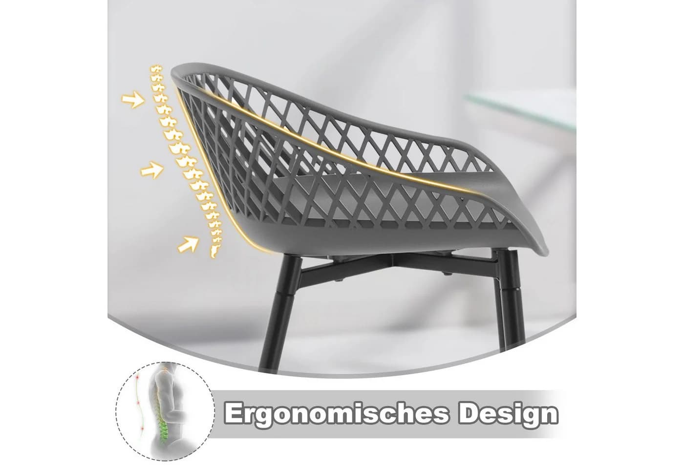 Woltu Barhocker (2 St) mit Metallbeinen, PP-Kunststoff, Outdoor Bar Terrasse - Bild 5