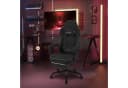 Woltu Gaming-Stuhl Schwarz Grau Ergonomisch mit Fußstütze Bild 4