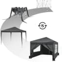Woltu Faltpavillon 3x3m mit Seitenteilen & Sandsäcken Anthrazit Bild 5