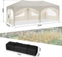 Woltu Faltpavillon 3x6m wasserfest UV-Schutz Stahlrahmen Beige Bild 3