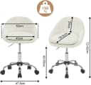 Woltu Bürostuhl Beige Ergonomisch Höhenverstellbar Samt Bild 3