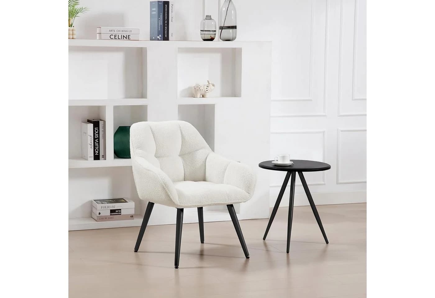 Woltu Relaxsessel Creme Frottee Loungesessel