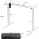 Woltu Elektrisches Tischgestell Höhenverstellbar Weiß 4 Memory USB Bild 3