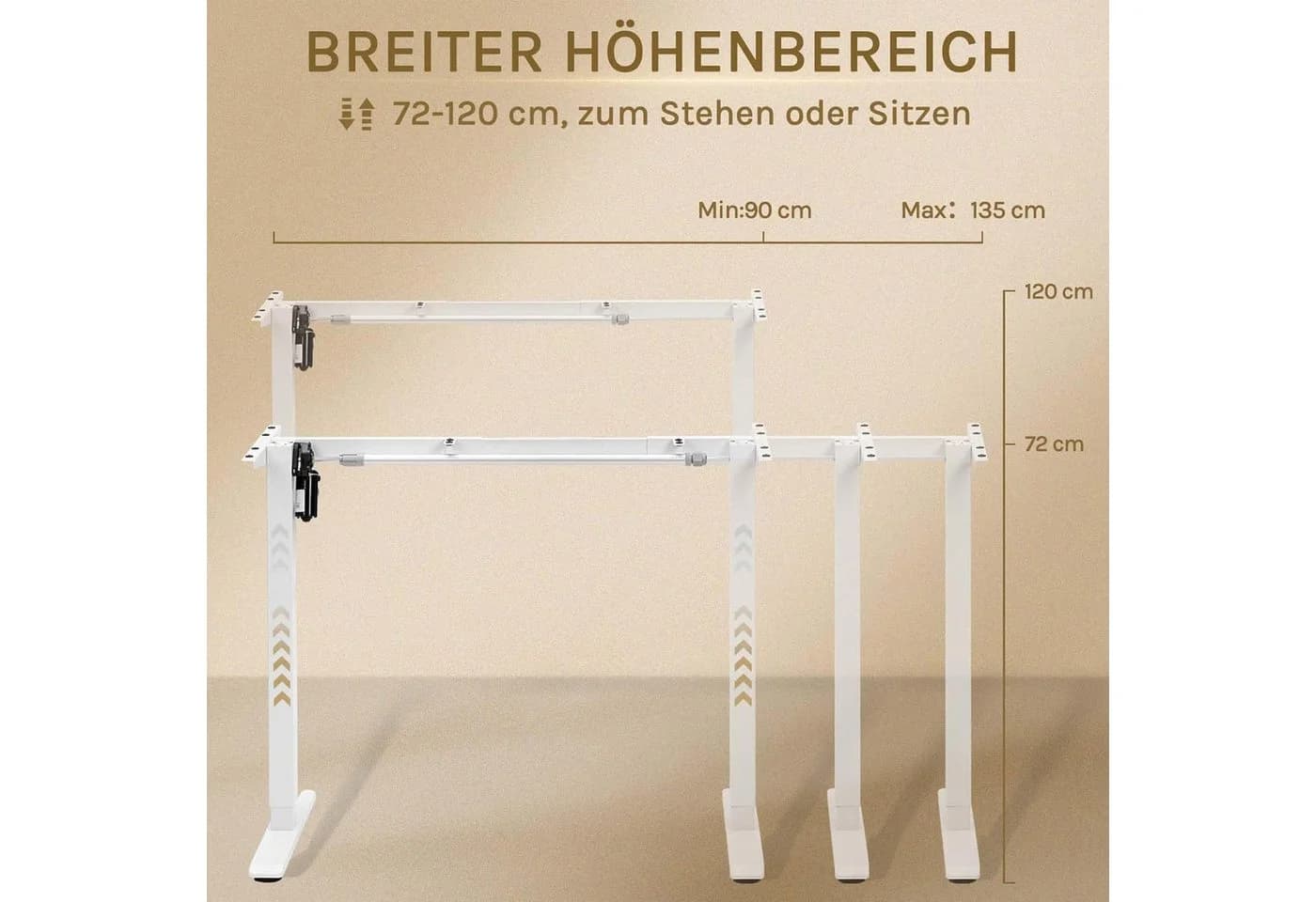 Woltu Elektrisches Tischgestell Höhenverstellbar Weiß 4 Memory USB - Bild 5