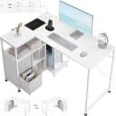 Woltu Schreibtisch 1-St. Eckschreibtisch L-Form Gaming Tisch mit Regal umkehrbar 120x80 cm Bild 2