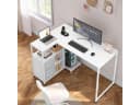 Woltu Schreibtisch 1-St. Eckschreibtisch L-Form Gaming Tisch mit Regal umkehrbar 120x80 cm Bild 4