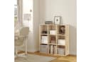 Woltu Bücherregal 9 Fächer Weiß/Helle Eiche Würfelregal Bild 1