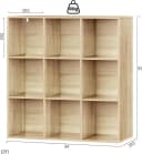 Woltu Bücherregal 9 Fächer Weiß/Helle Eiche Würfelregal Bild 3