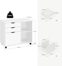 Woltu Rollcontainer Weiß mit 5 Rollen und Hängeregistratur Bild 3