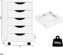 Woltu Rollcontainer, mobiler Aktenschrank mit 5 Schubladen, 40x66,5x40 cm Bild 3