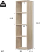 Woltu Bücherregal, 1-tlg., offenes Regal für Wohnzimmer, Arbeitszimmer, Kinderzimmer, Büro Bild 3