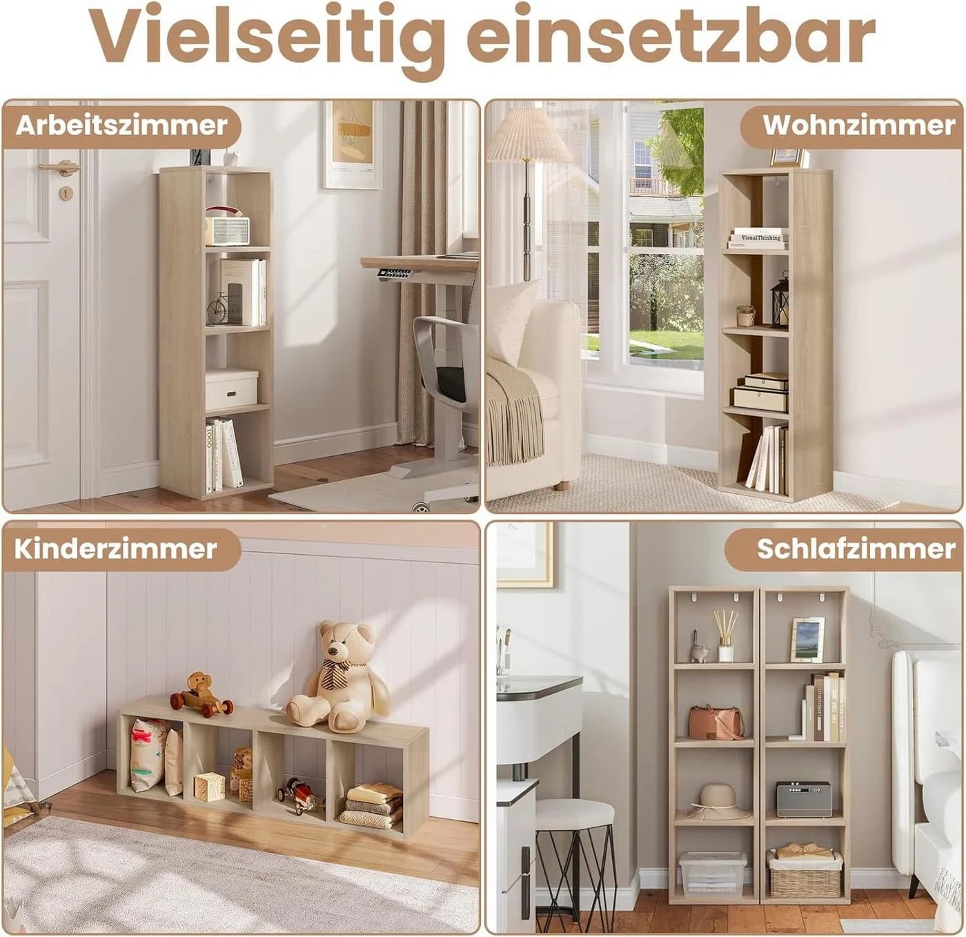 Woltu Bücherregal, 1-tlg., offenes Regal für Wohnzimmer, Arbeitszimmer, Kinderzimmer, Büro - Bild 4