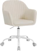 Woltu Schreibtischstuhl Beige höhenverstellbar mit Rollen Bild 2