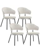 Woltu Esszimmerstuhl Set 4-tlg. Samt Metallbeine Schwarz/Grau/Creme Bild 2
