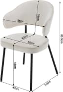 Woltu 4-Fußstuhl Set 6 St. Samt Metall Schwarz Grau Creme Bild 3