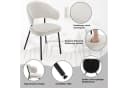 Woltu 4-Fußstuhl Set 6 St. Samt Metall Schwarz Grau Creme Bild 5