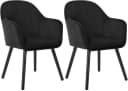 Woltu Esszimmerstuhl 2er Set Samt Massivholz Schwarz Bild 2