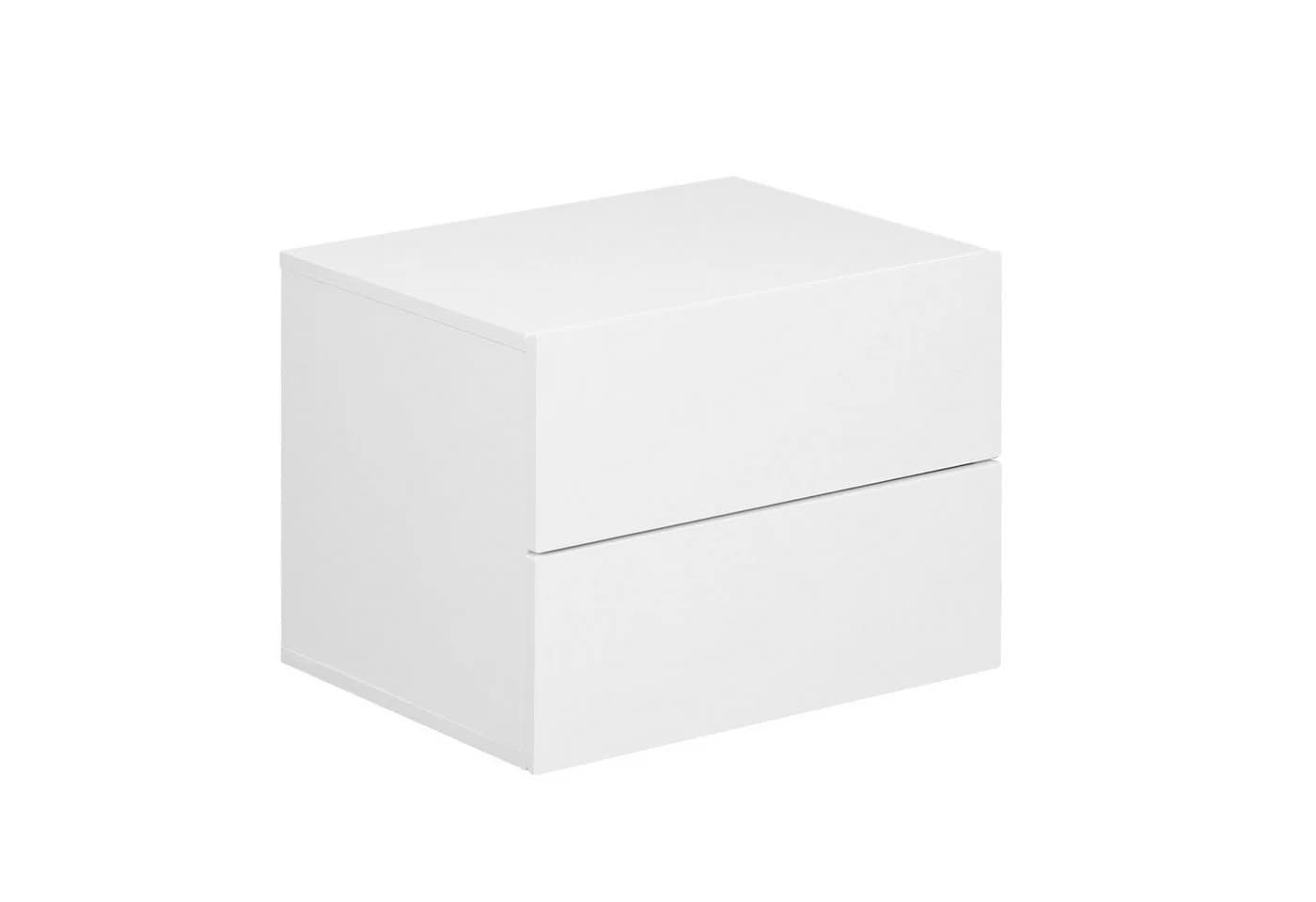 Woltu Nachttisch Weiß Hängend mit Schublade Wandregal für Schlafzimmer Wohnzimmer - Bild 4