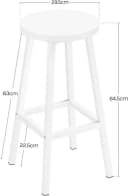 Klihome Barhocker 2er Set Weiß Schwarz Braun mit Fußstütze Bild 3