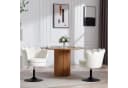 Woltu Polsterstuhl Blumenform Beige Samt 360° drehbar Bild 1