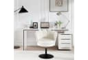 Woltu Polsterstuhl Blumenform Beige Samt 360° drehbar Bild 4