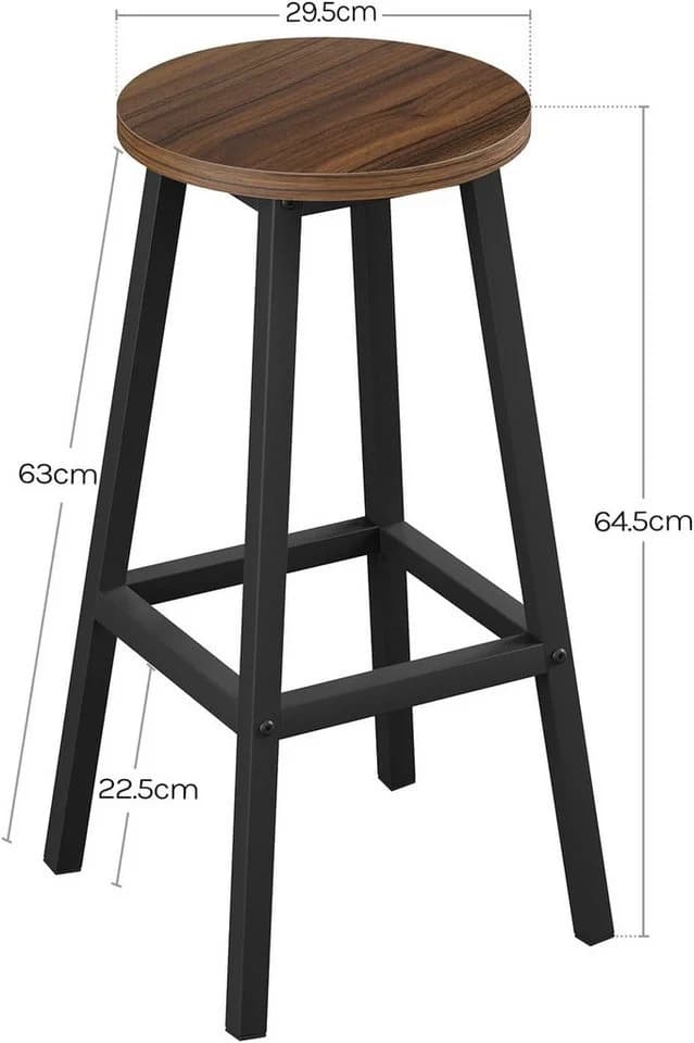 Klihome Barhocker 2er Set mit Fußstütze Modern Industrial - Bild 3