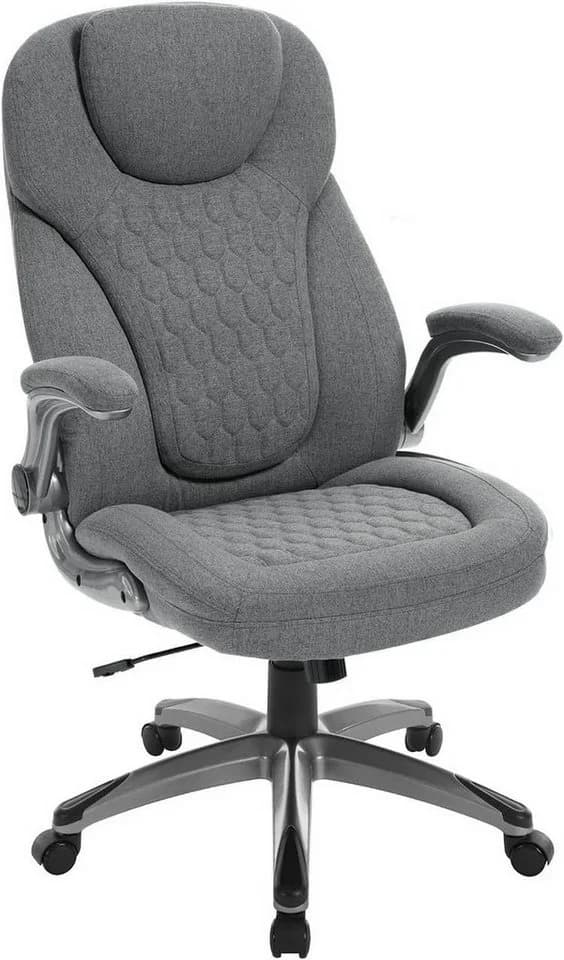 Woltu Bürostuhl Grau Ergonomisch mit Kopfstütze und klappbaren Armlehnen - Bild 2