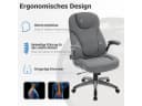 Woltu Bürostuhl Grau Ergonomisch mit Kopfstütze und klappbaren Armlehnen Bild 5