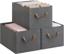 Woltu Aufbewahrungsbox 3er Set Grau Faltbar mit Griffen Bild 2