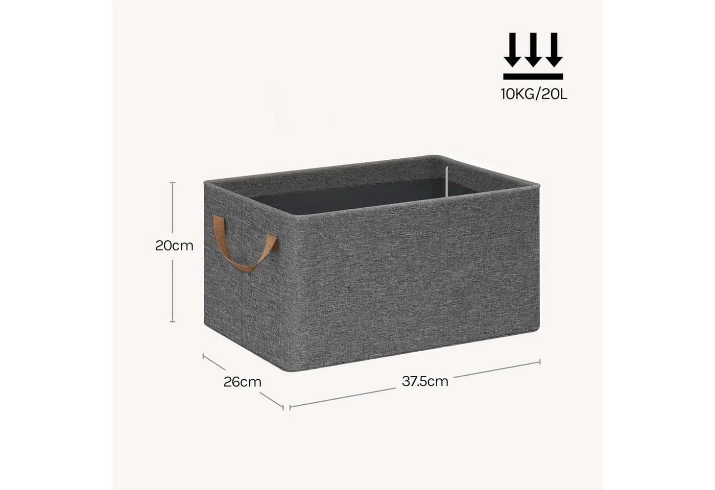 Woltu Aufbewahrungsbox 3er Set Grau Faltbar mit Griffen - Bild 3