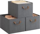 Woltu Aufbewahrungsbox (3 St), Aufbewahrungswürfel Stoff, mit Griffen, faltbar, Grau Bild 2