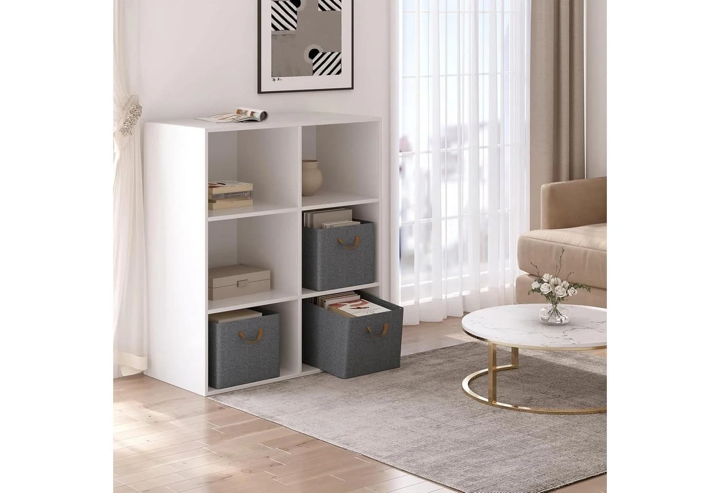 Woltu Aufbewahrungsbox 5er Set Grau Faltbar mit Griffen