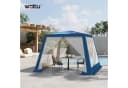 Woltu Pavillon 3x3 m mit Moskitonetz Beige/Blau Bild 1
