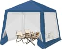 Woltu Pavillon 3x3 m mit Moskitonetz Beige/Blau Bild 2