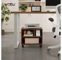 Woltu Aktenschrank 1-St. Schwarz, Weiß, Rustikales Braun Bild 1