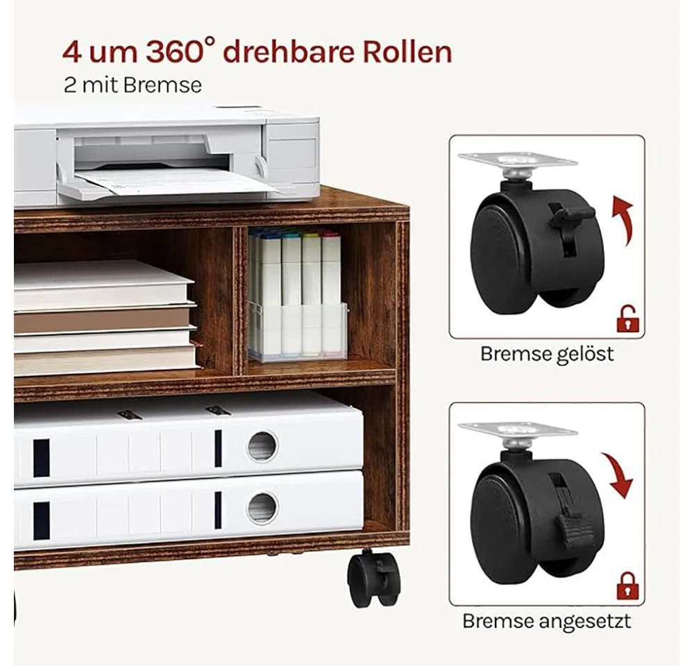 Woltu Aktenschrank 1-St. Schwarz, Weiß, Rustikales Braun - Bild 5
