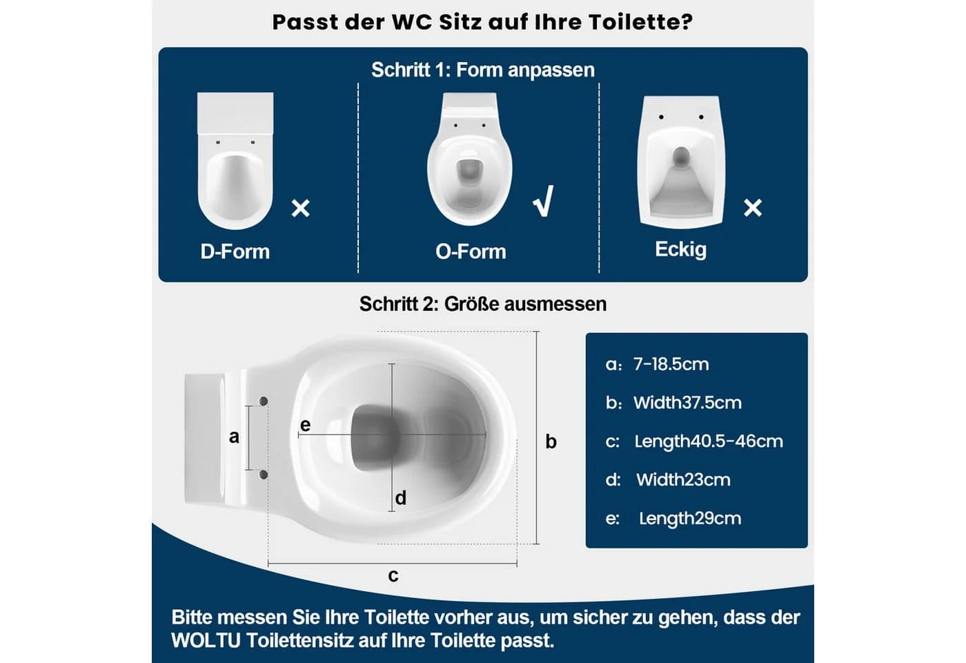 Woltu WC-Sitz WS2615 Weiß mit Absenkautomatik Duroplast - Bild 3